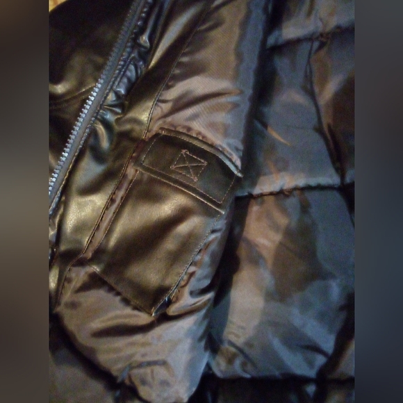 MAKAVELI BRANDED (TUPAC) Signature Series Hooded Faux Leather Coat Men's M Brown - Picture 9 of 13